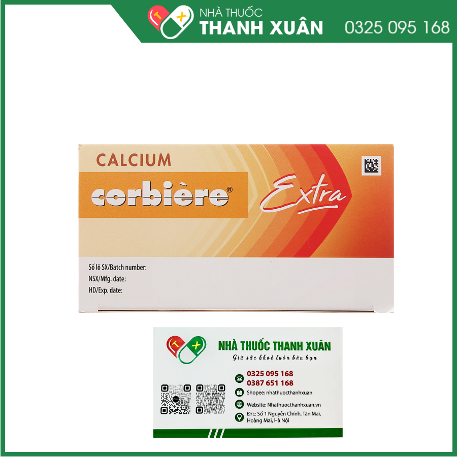 Calcium Corbière Extra bổ sung calci, điều trị loãng xương, còi xương